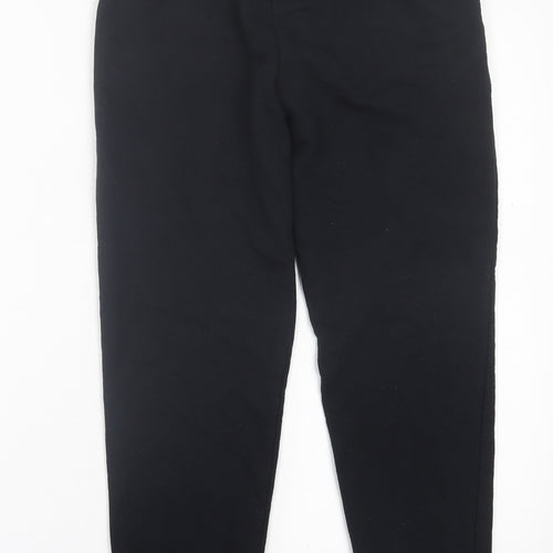 Dunnes Stores Womens Black  Cotton Jogger Trousers Size 26 in L25 in Regular Tie