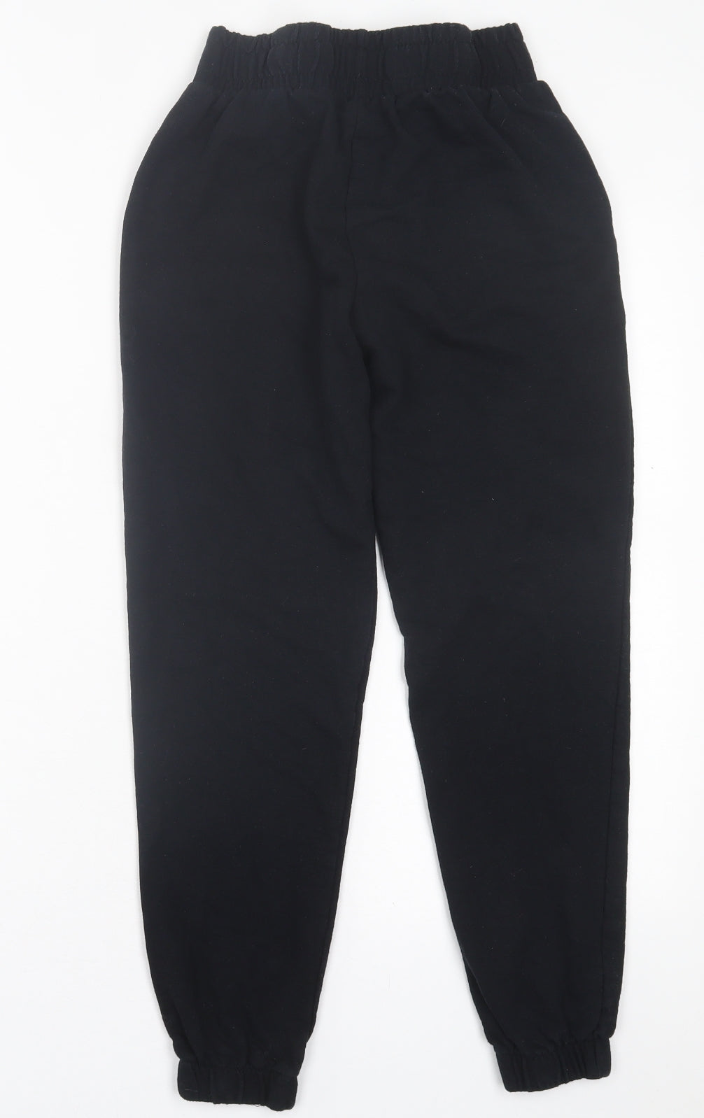 Dunnes Stores Womens Black  Cotton Jogger Trousers Size 26 in L25 in Regular Tie