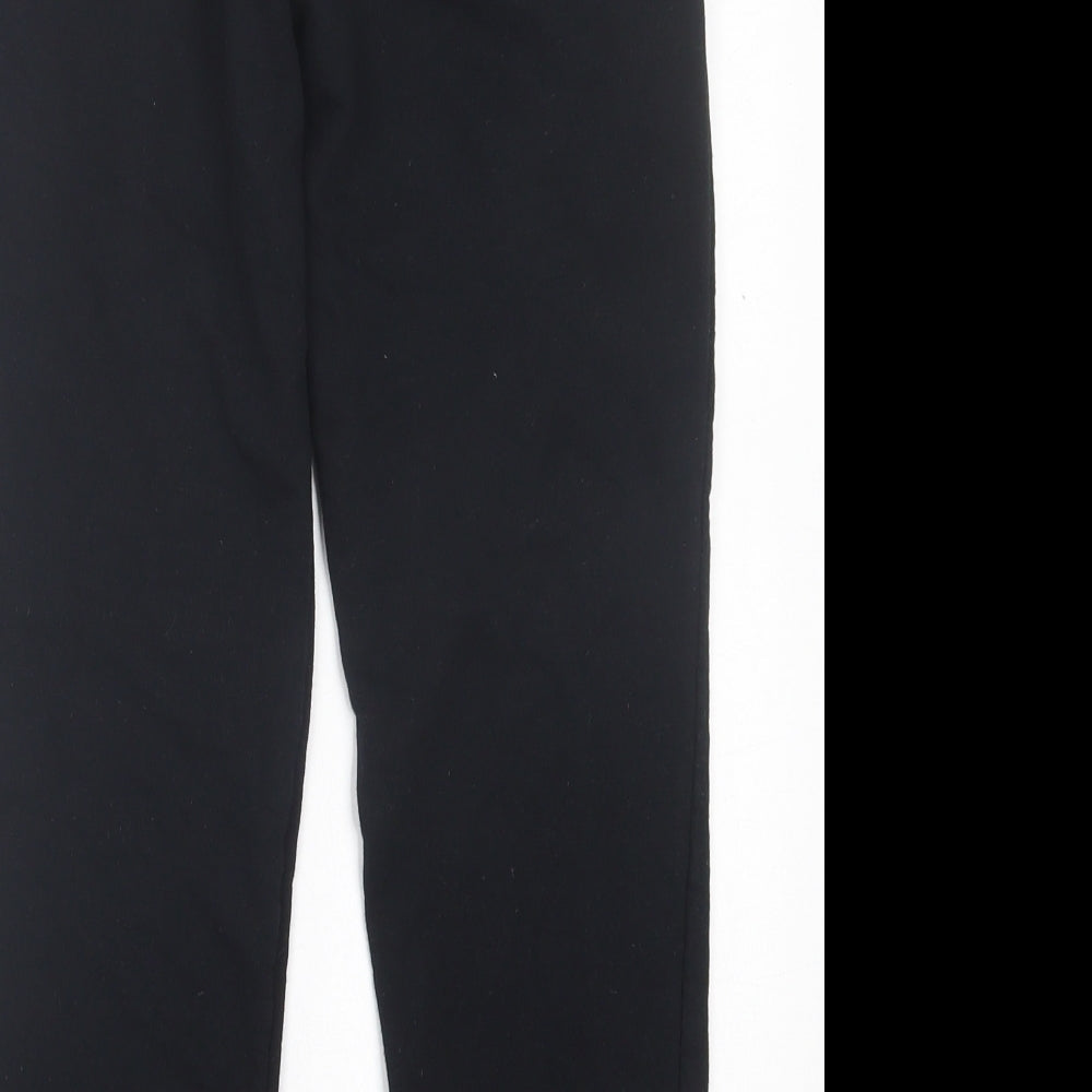 Dunnes Stores Womens Black  Cotton Jogger Trousers Size 26 in L25 in Regular Tie
