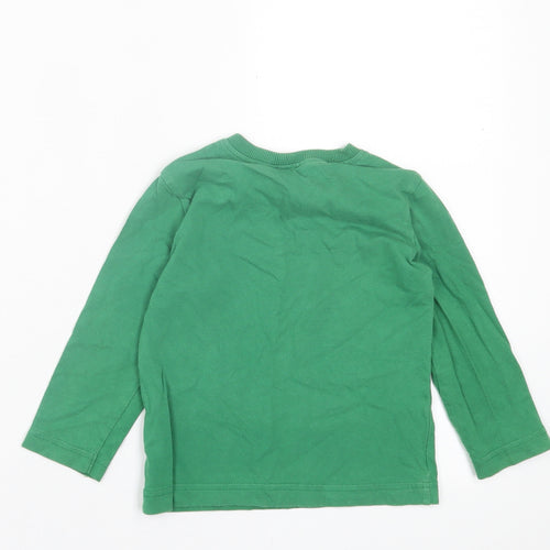 United Colors of Benetton Boys Green  Cashgora Basic Casual Size 2 Years Crew Neck Pullover