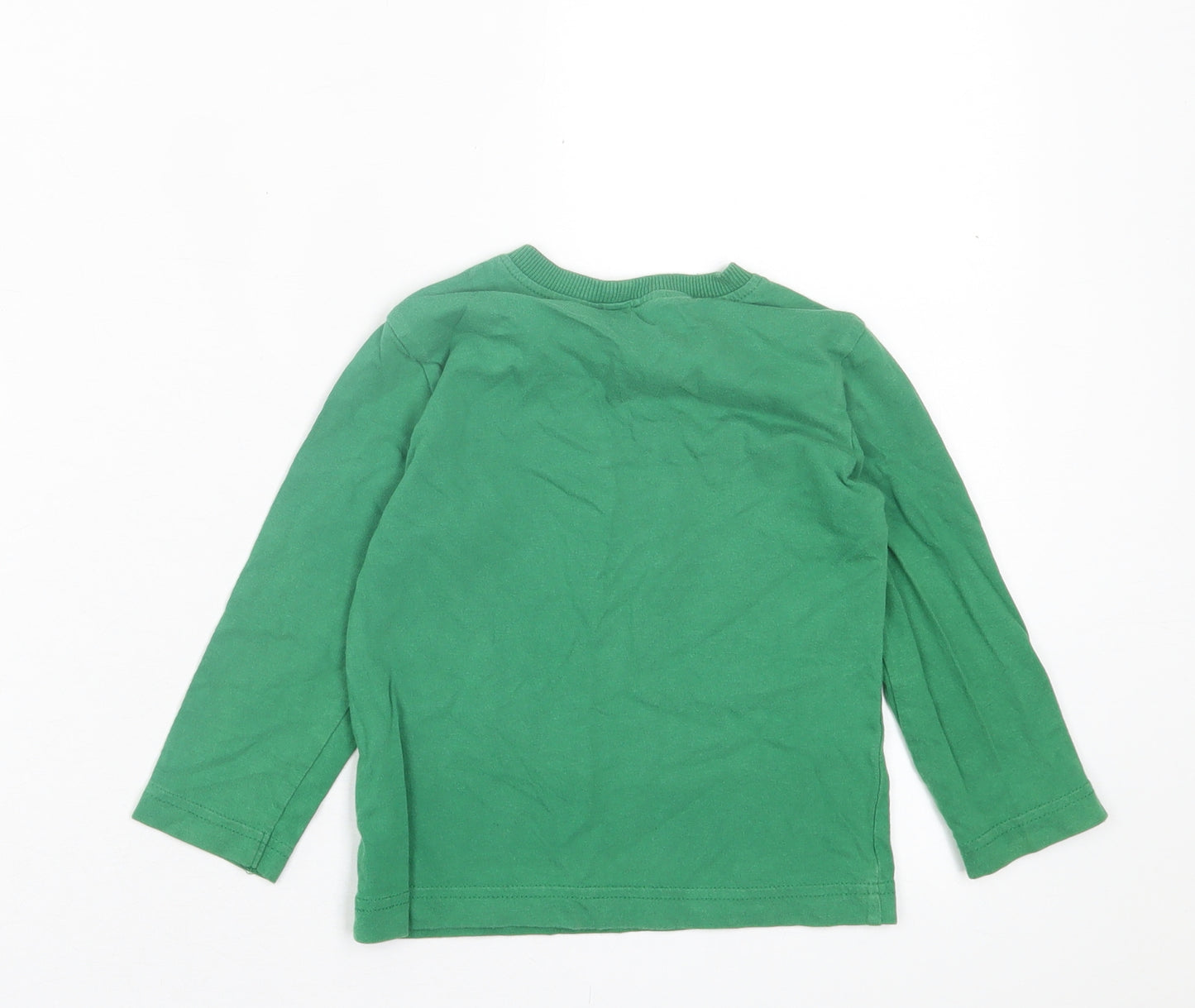 United Colors of Benetton Boys Green  Cashgora Basic Casual Size 2 Years Crew Neck Pullover