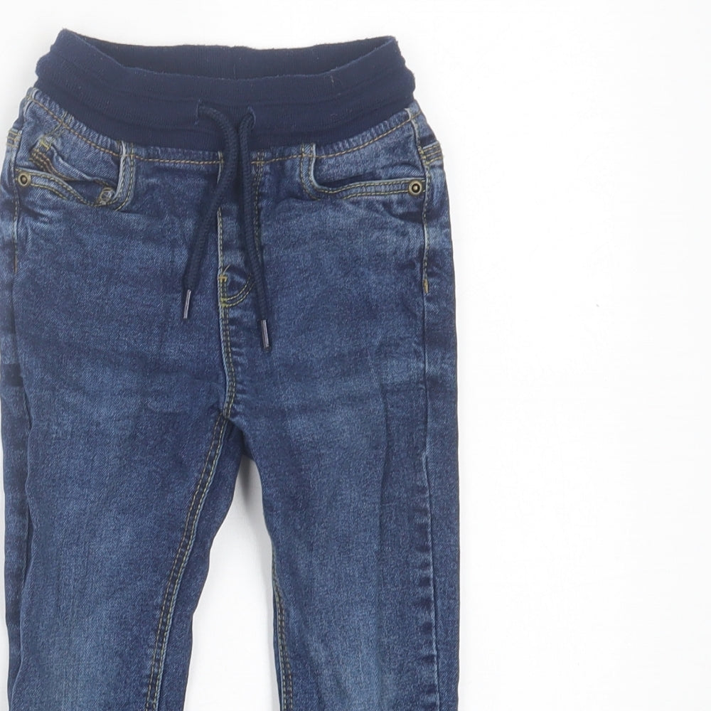 TU Boys Blue  Cotton Straight Jeans Size 2-3 Years  Regular Tie
