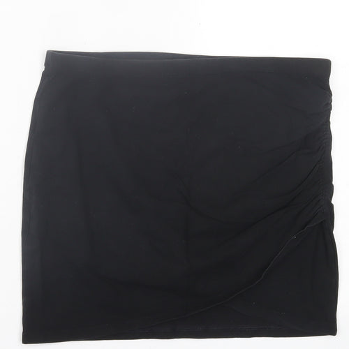 H&M Womens Black  Cotton A-Line Skirt Size M