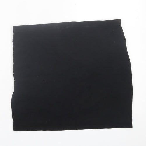 H&M Womens Black  Cotton A-Line Skirt Size M