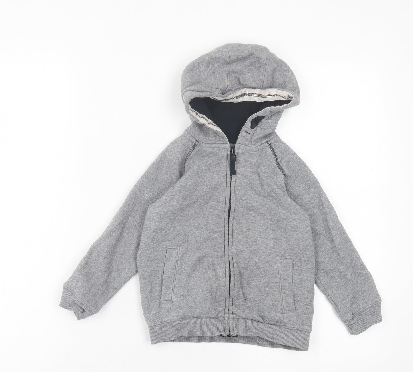 Matalan Boys Grey  Cotton Full Zip Hoodie Size 3 Years  Zip