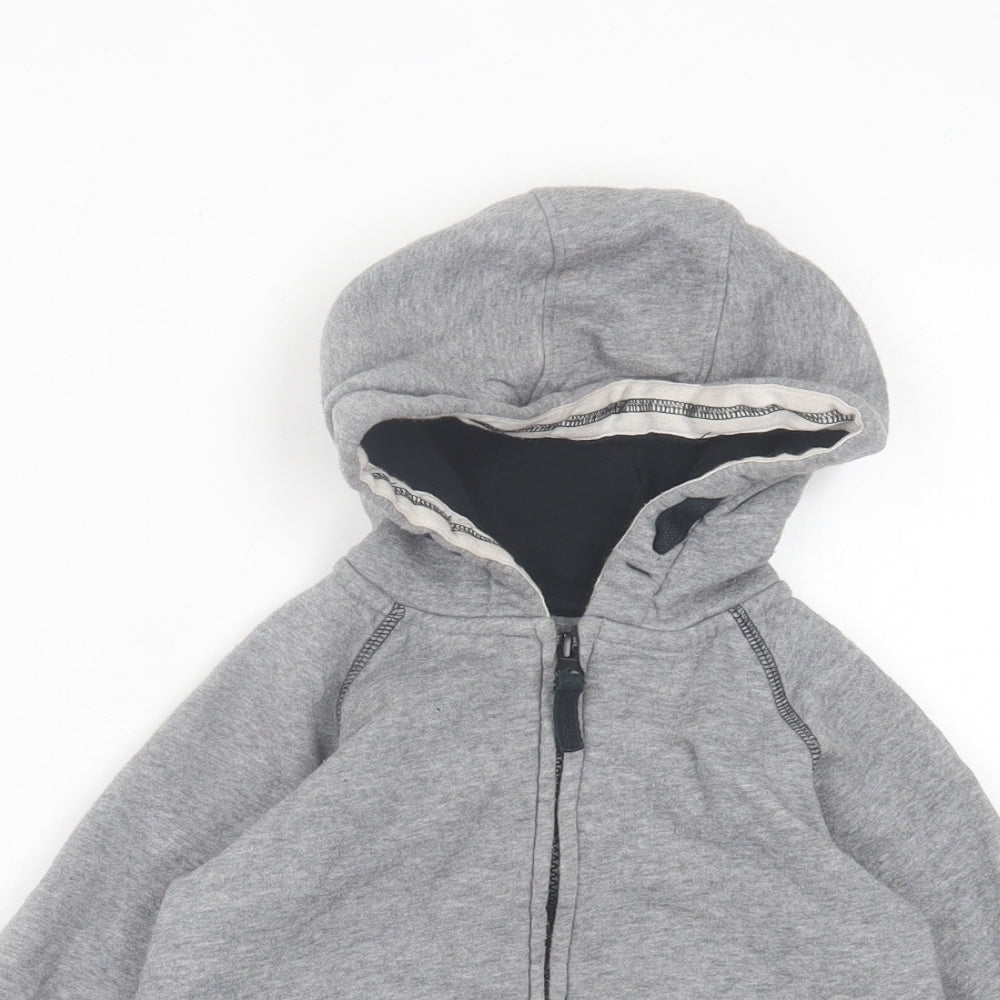 Matalan Boys Grey  Cotton Full Zip Hoodie Size 3 Years  Zip