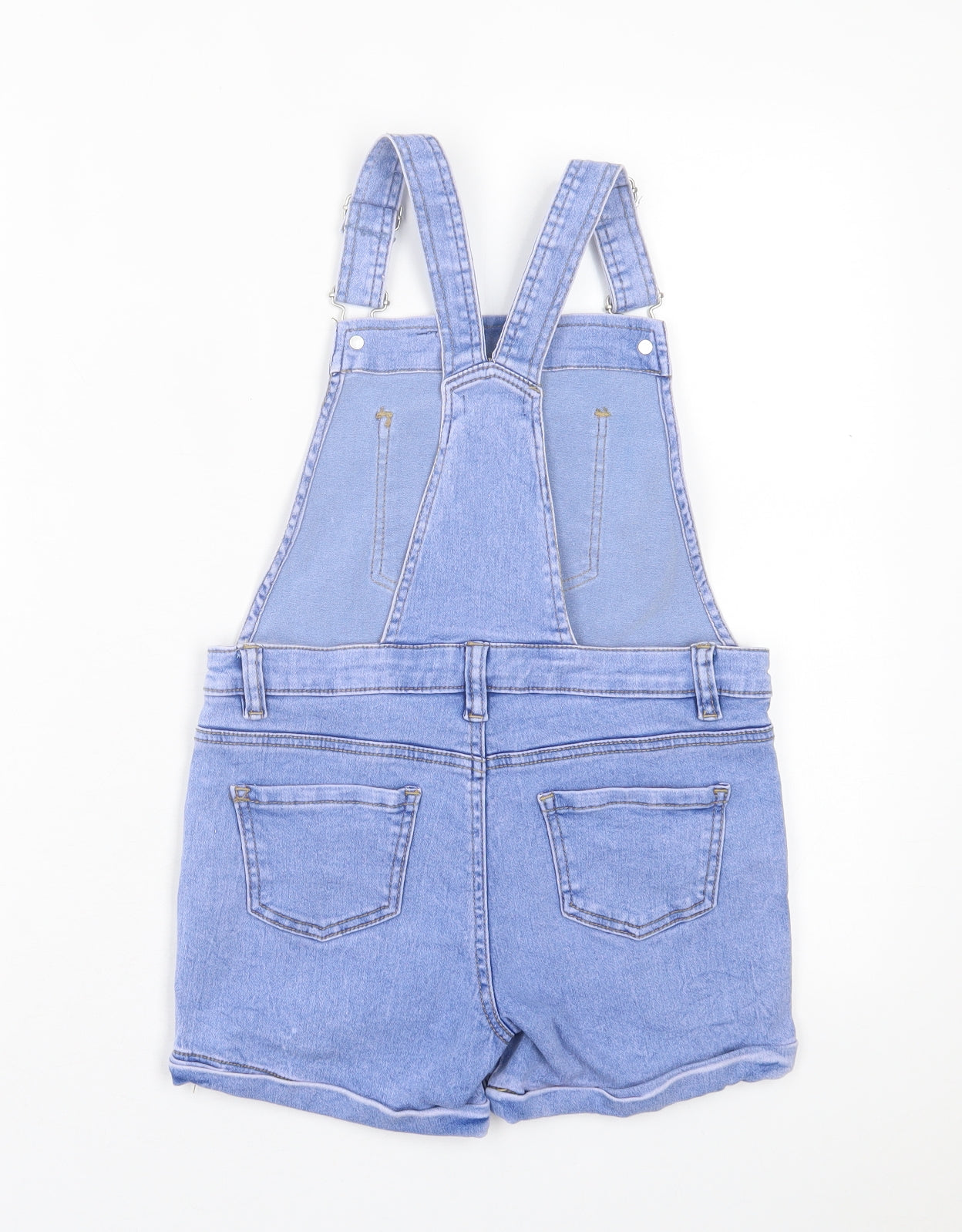 pep&co Girls Blue  Cotton Dungaree One-Piece Size 8-9 Years  Buckle