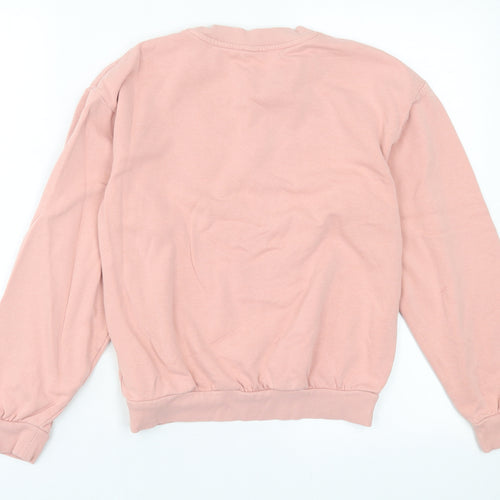 H&M Girls Pink  Cotton Pullover Sweatshirt Size 10-11 Years  Pullover