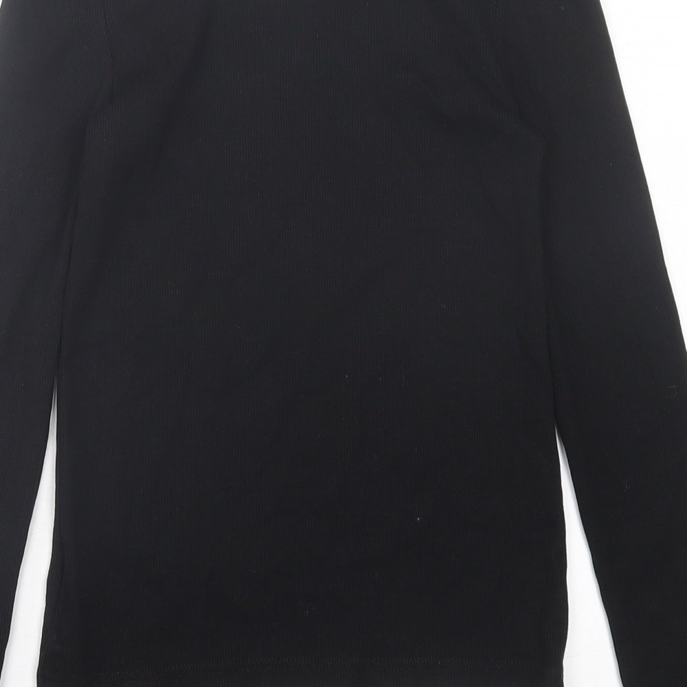 F&F Girls Black  Cotton Basic Casual Size 10-11 Years Crew Neck Pullover