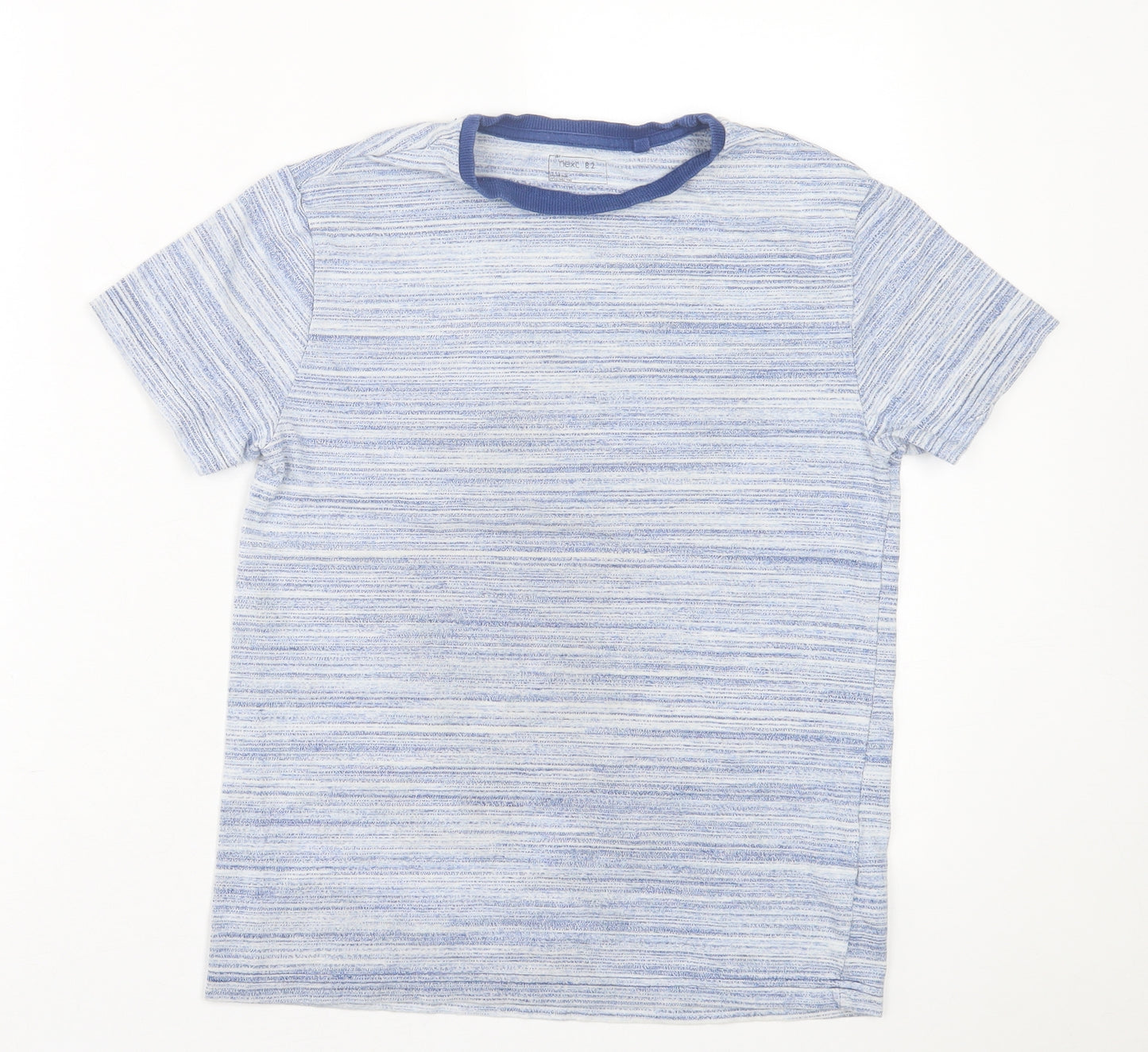 NEXT Boys Blue Striped Cotton Basic T-Shirt Size 10 Years Crew Neck Pullover