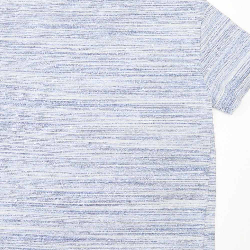 NEXT Boys Blue Striped Cotton Basic T-Shirt Size 10 Years Crew Neck Pullover