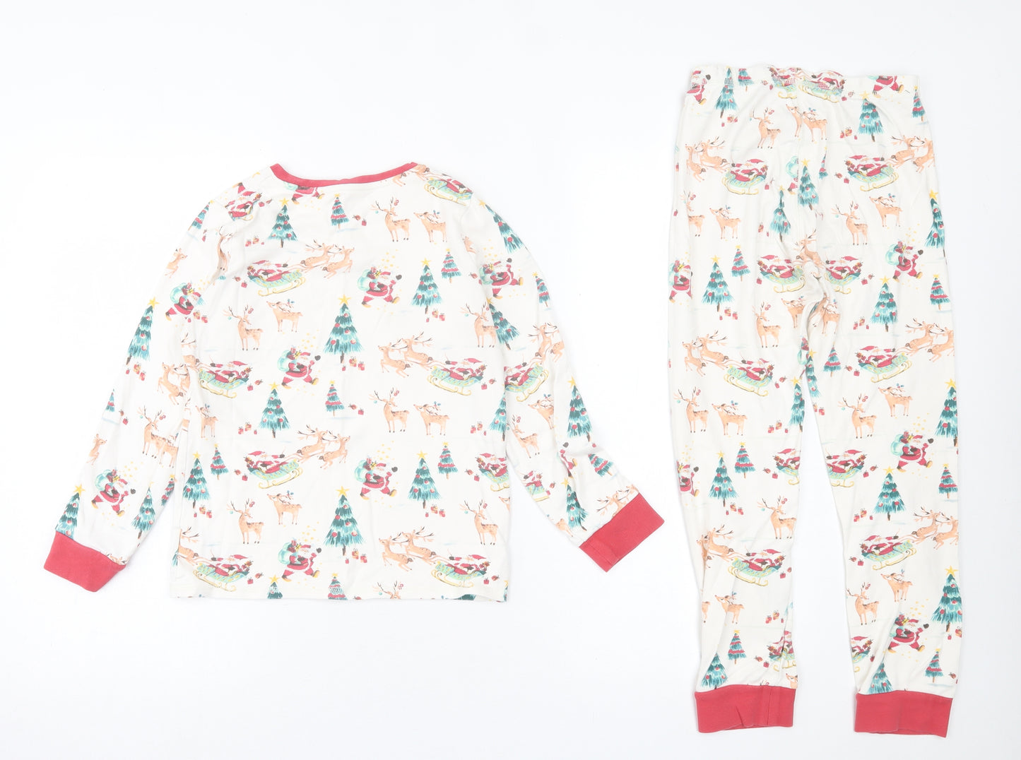 NEXT Girls Multicoloured Geometric Cotton Capri Pyjama Set Size 10 Years  Pullover - Christmas