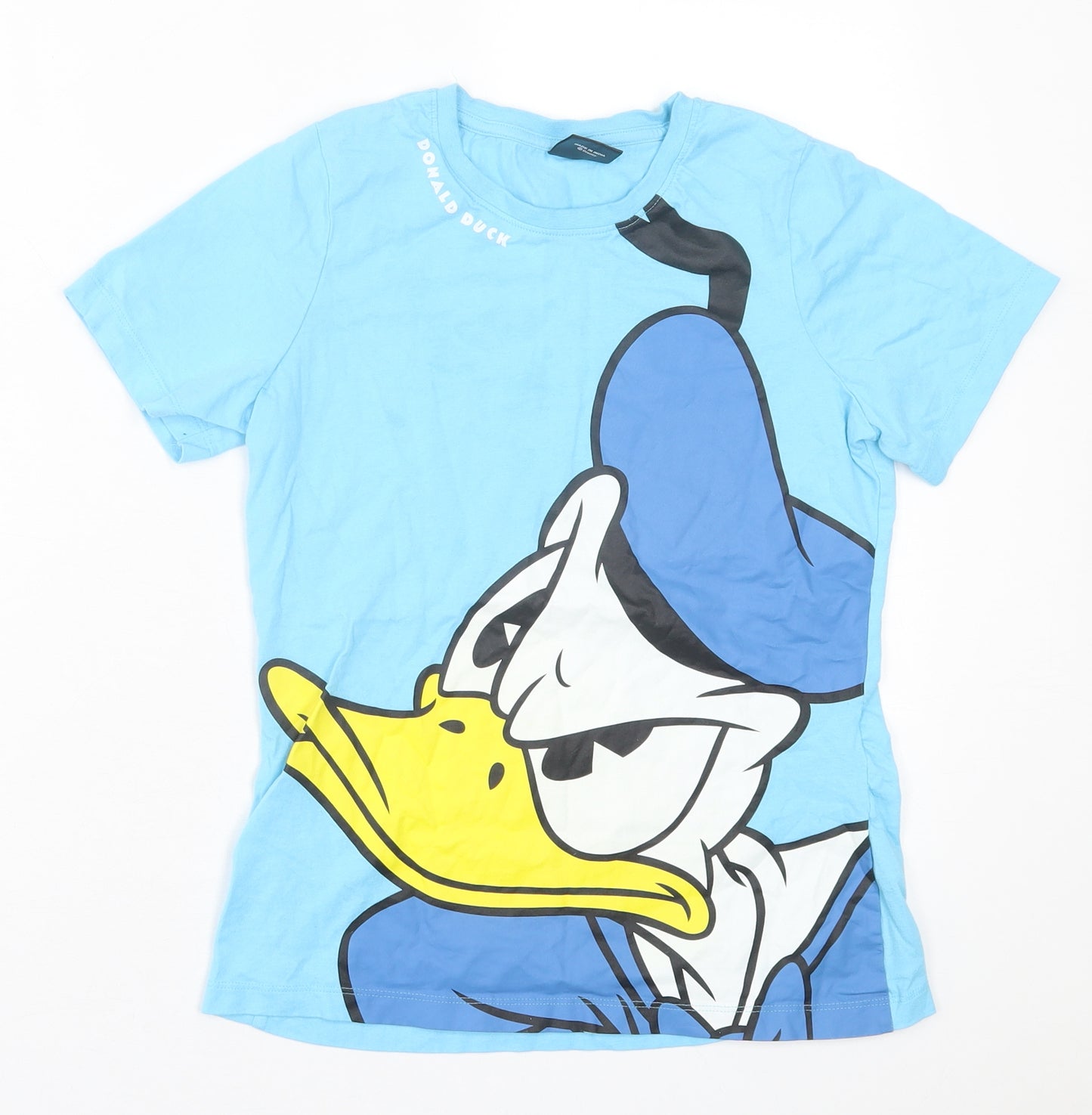 Primark Boys Blue  Cotton Basic T-Shirt Size 11-12 Years Crew Neck Pullover - Donald Duck