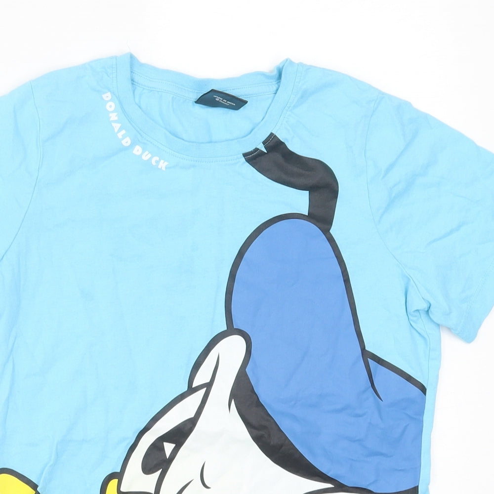 Primark Boys Blue  Cotton Basic T-Shirt Size 11-12 Years Crew Neck Pullover - Donald Duck