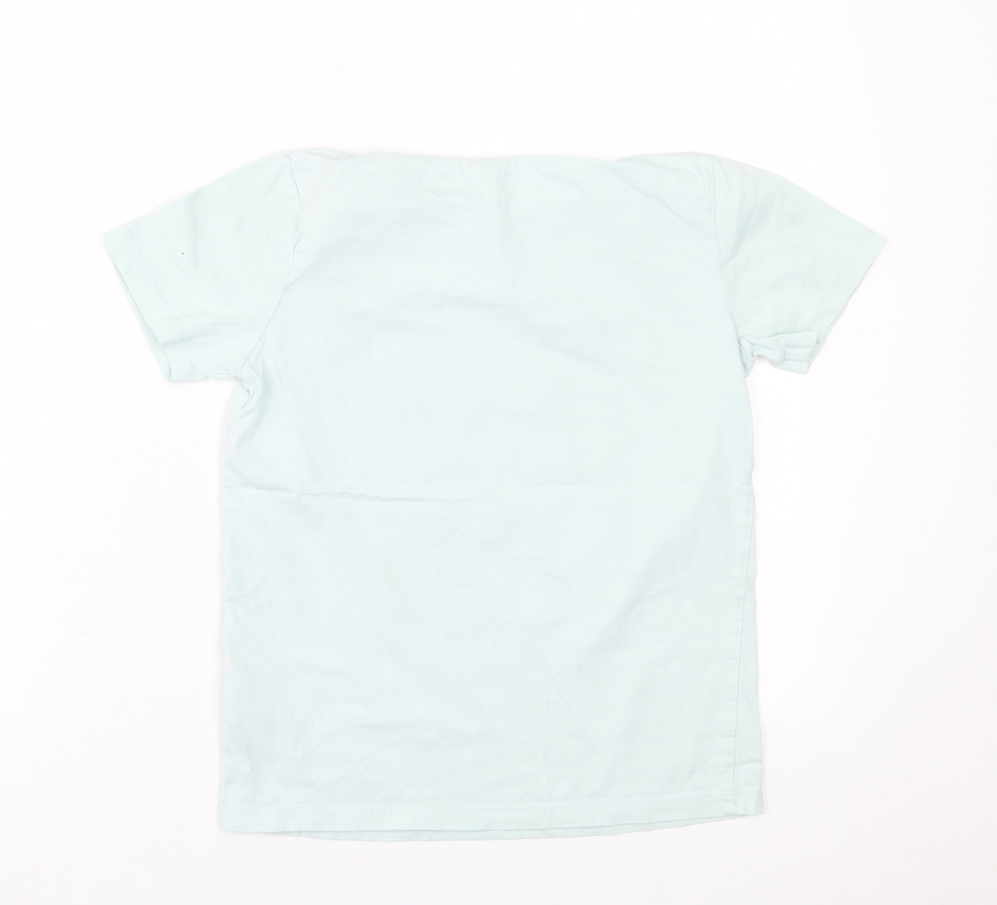 name it Boys Green  Cotton Basic T-Shirt Size 11-12 Years Crew Neck Pullover