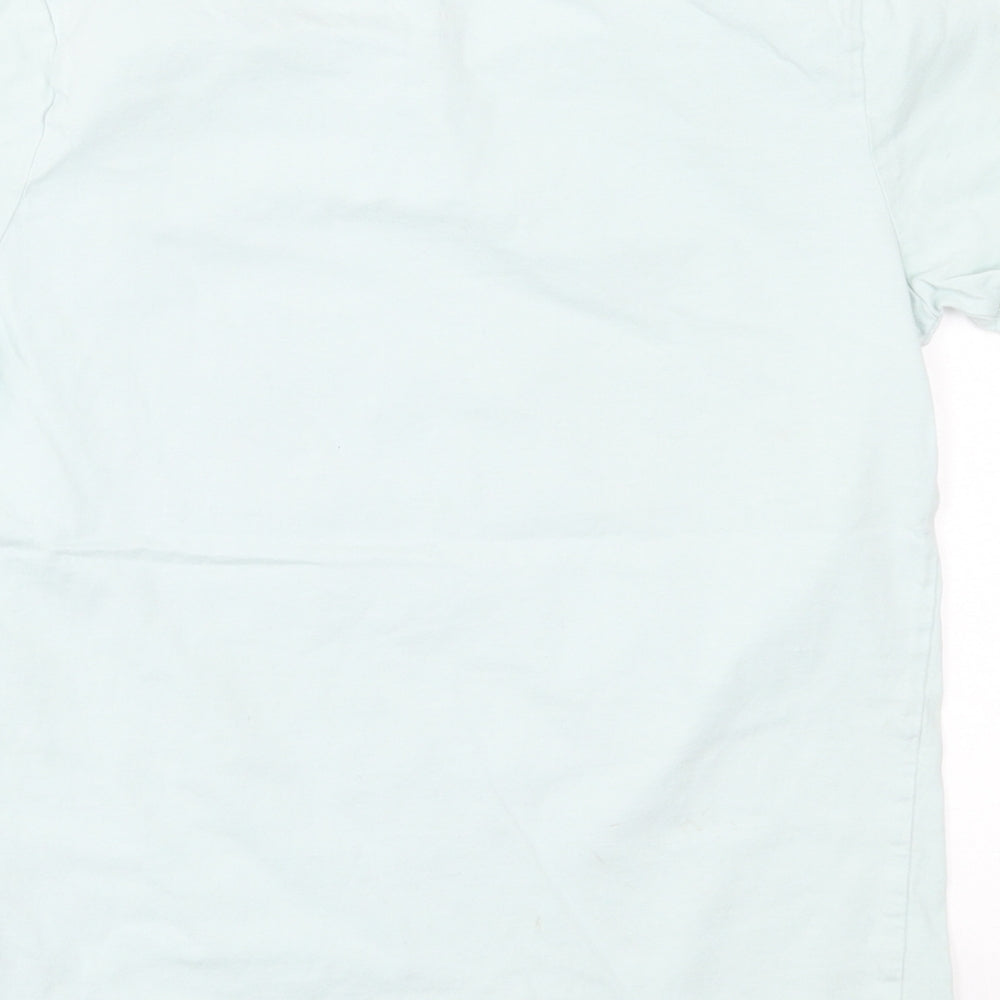 name it Boys Green  Cotton Basic T-Shirt Size 11-12 Years Crew Neck Pullover