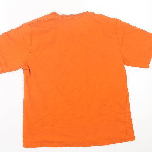 name it Boys Orange  Cotton Basic T-Shirt Size 11-12 Years Crew Neck Pullover