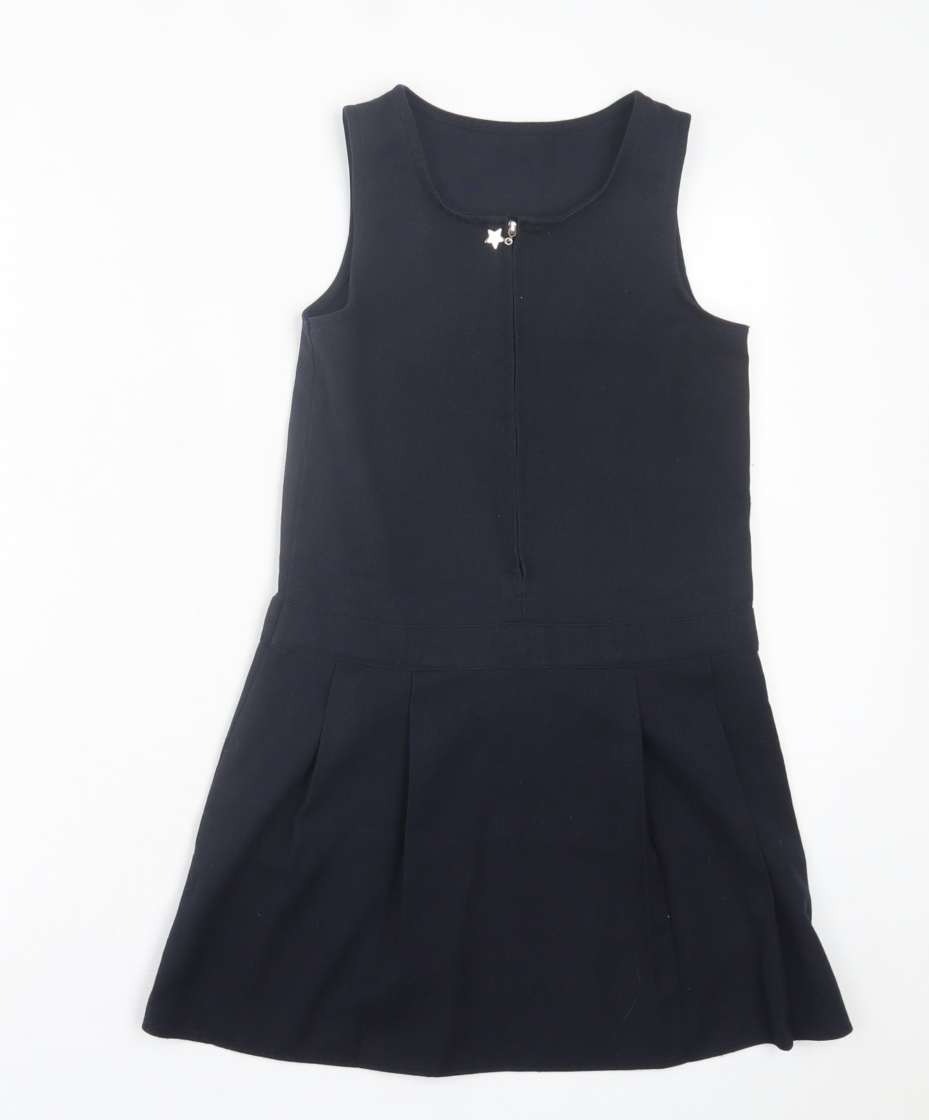 F&F Girls Blue  Polyester A-Line  Size 7-8 Years  Crew Neck Zip - School Wear