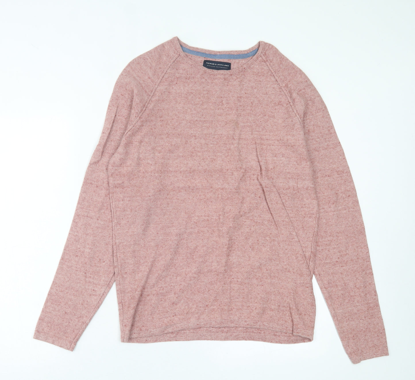 JACK & JONES Mens Red Crew Neck  Cotton Pullover Jumper Size M