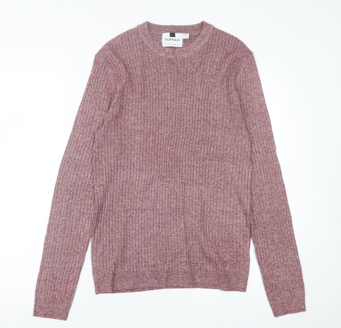 Topman Mens Purple Crew Neck  Acrylic Pullover Jumper Size L