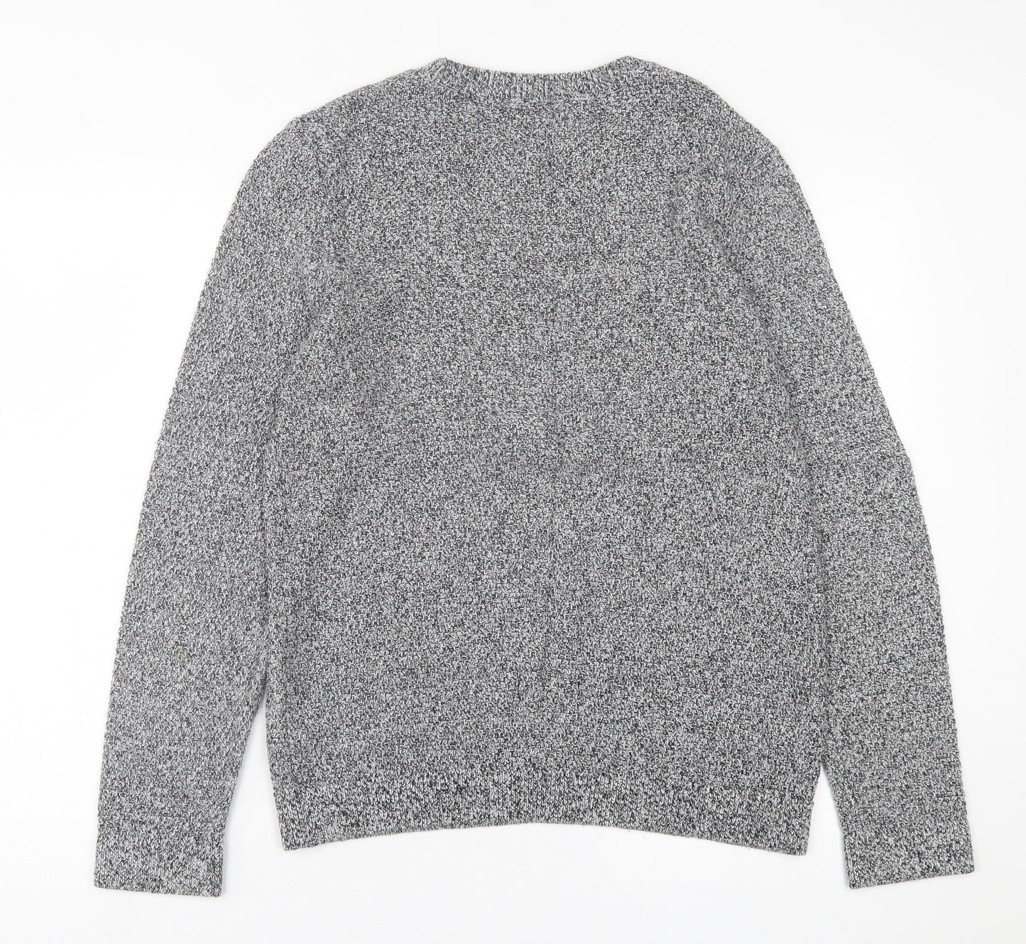 Topman Mens Grey Crew Neck  Acrylic Pullover Jumper Size S