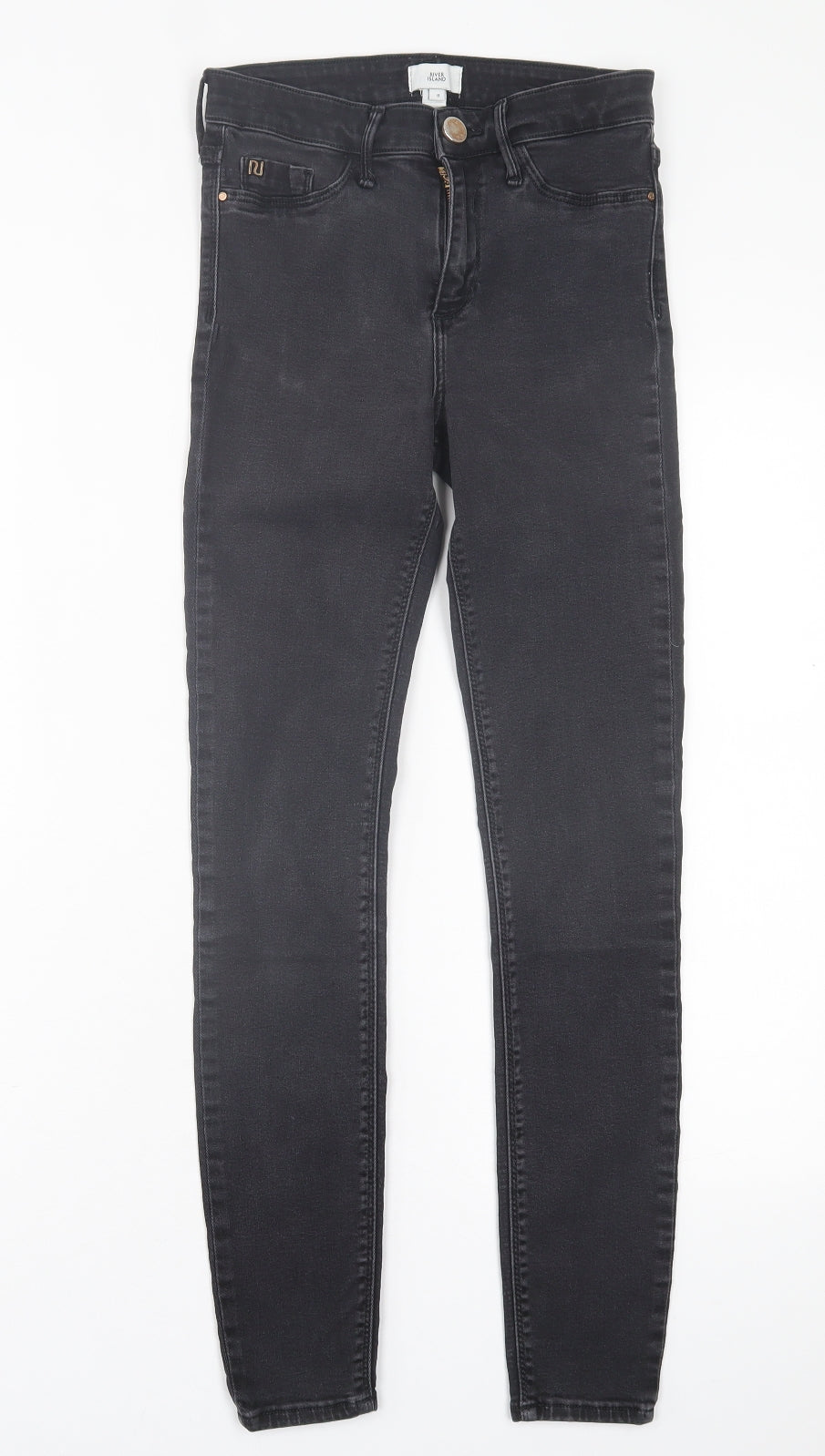 River Island Womens Black  Cotton Skinny Jeans Size 8 L26 in Regular Button