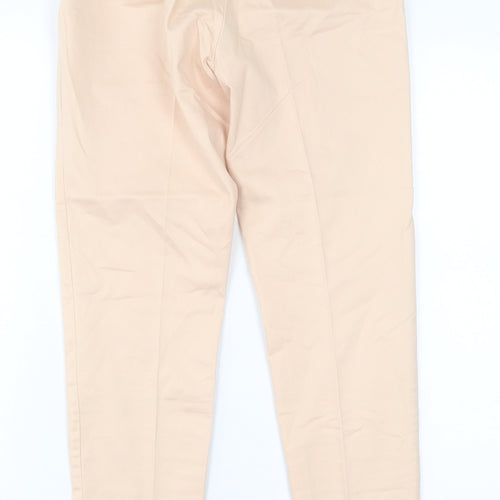 H&M Womens Pink  Cotton Trousers  Size 8 L26 in Regular Zip