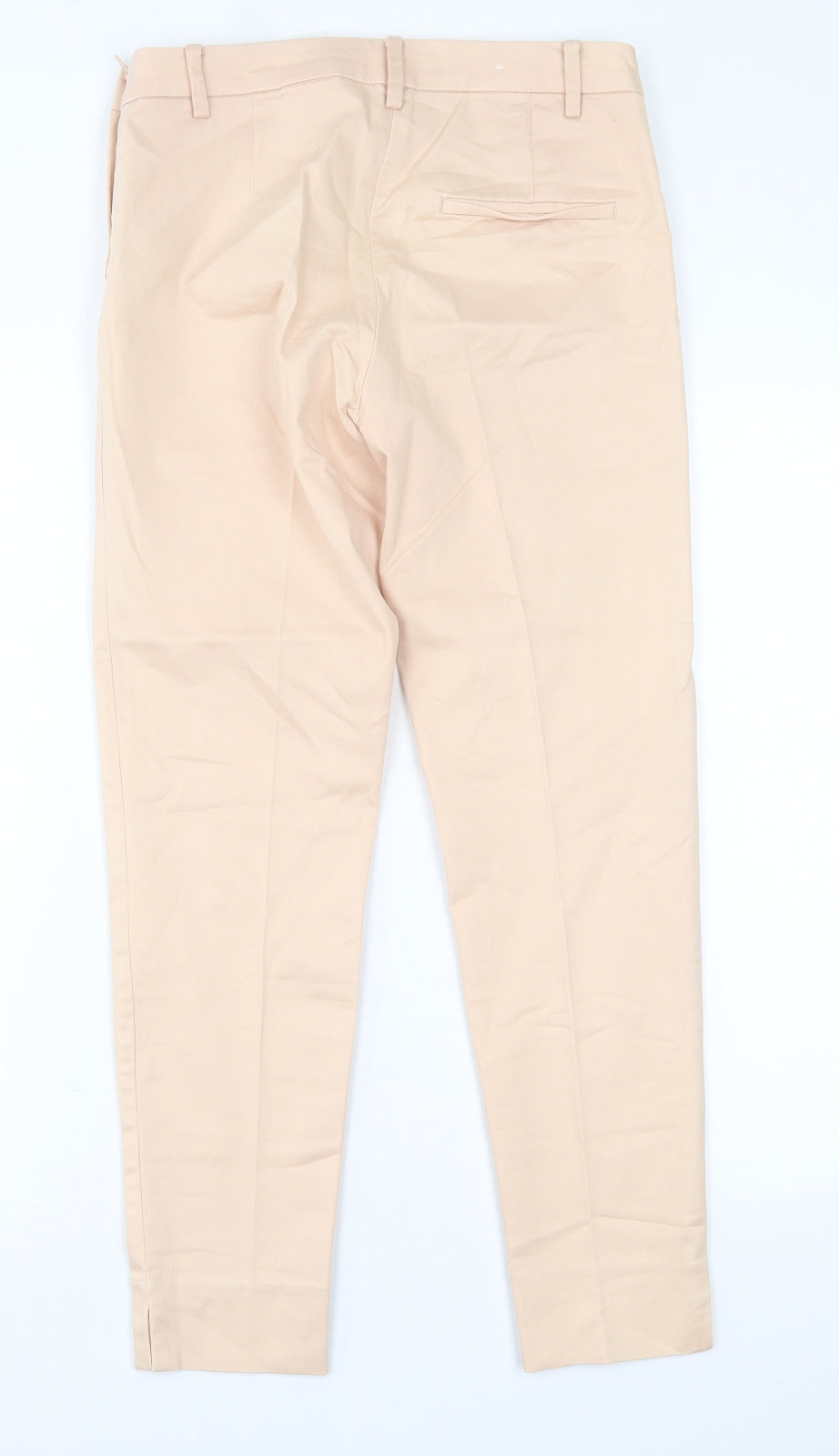 H&M Womens Pink  Cotton Trousers  Size 8 L26 in Regular Zip