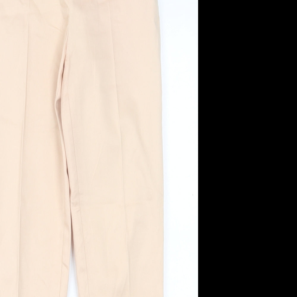 H&M Womens Pink  Cotton Trousers  Size 8 L26 in Regular Zip