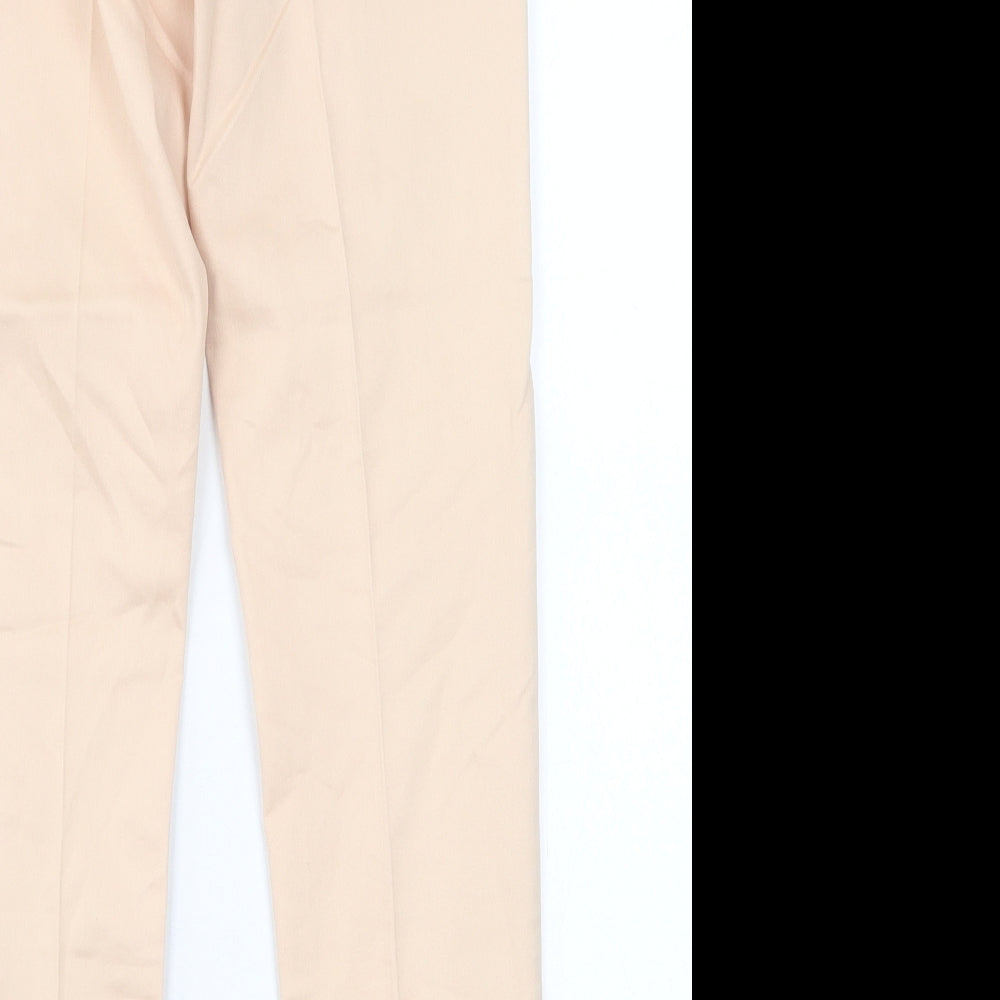 H&M Womens Pink  Cotton Trousers  Size 8 L26 in Regular Zip
