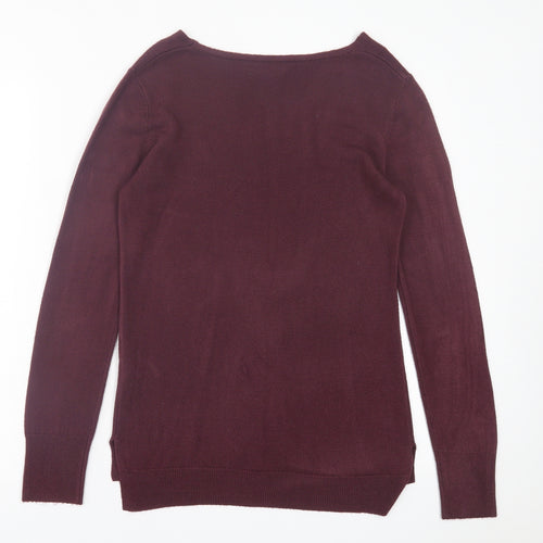 Primark Womens Purple V-Neck  Acrylic Pullover Jumper Size XS