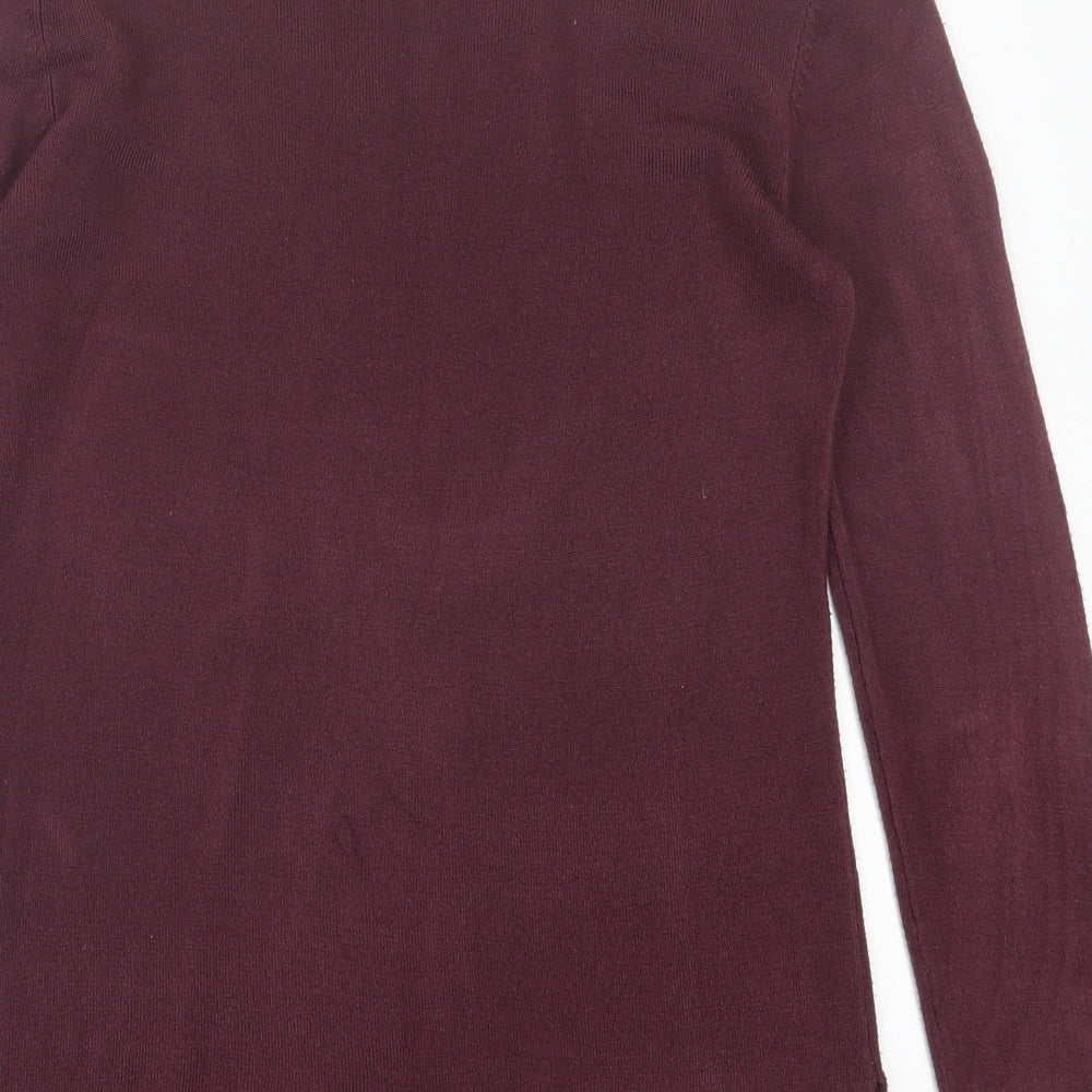 Primark Womens Purple V-Neck  Acrylic Pullover Jumper Size XS