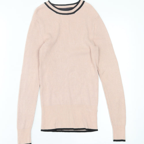 Marks and Spencer Womens Pink Crew Neck  Viscose Pullover Jumper Size 8