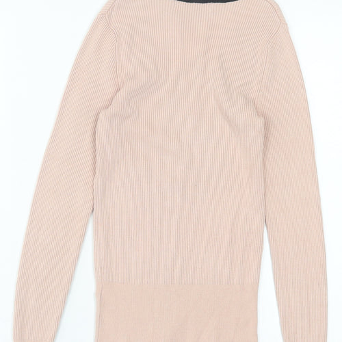 Marks and Spencer Womens Pink Crew Neck  Viscose Pullover Jumper Size 8