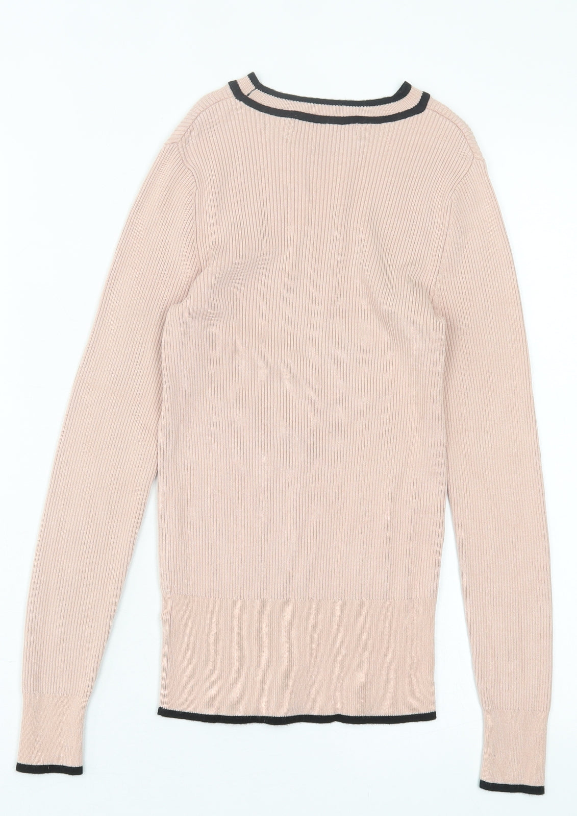Marks and Spencer Womens Pink Crew Neck  Viscose Pullover Jumper Size 8