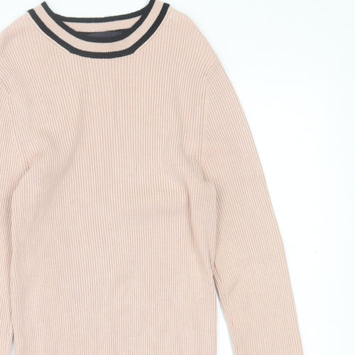 Marks and Spencer Womens Pink Crew Neck  Viscose Pullover Jumper Size 8