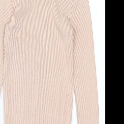 Marks and Spencer Womens Pink Crew Neck  Viscose Pullover Jumper Size 8