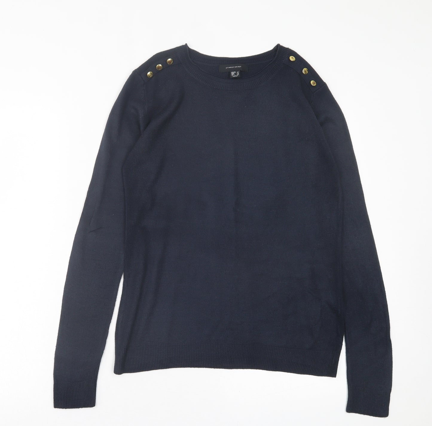 Atmosphere Womens Blue Crew Neck  Acrylic Pullover Jumper Size 8