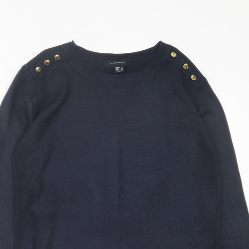 Atmosphere Womens Blue Crew Neck  Acrylic Pullover Jumper Size 8