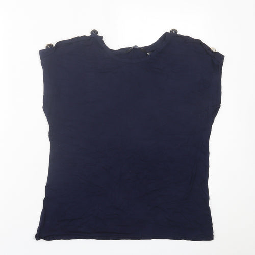 Dorothy Perkins Womens Blue  Viscose Basic T-Shirt Size M Crew Neck