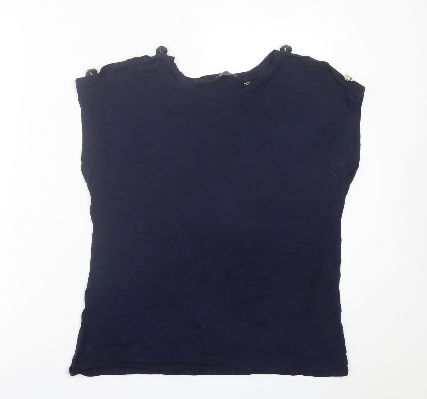 Dorothy Perkins Womens Blue  Viscose Basic T-Shirt Size M Crew Neck