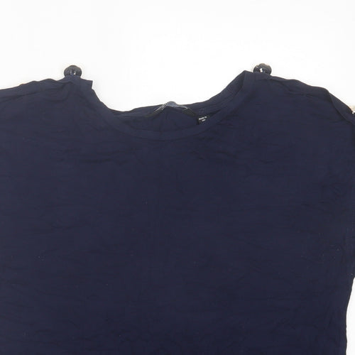 Dorothy Perkins Womens Blue  Viscose Basic T-Shirt Size M Crew Neck