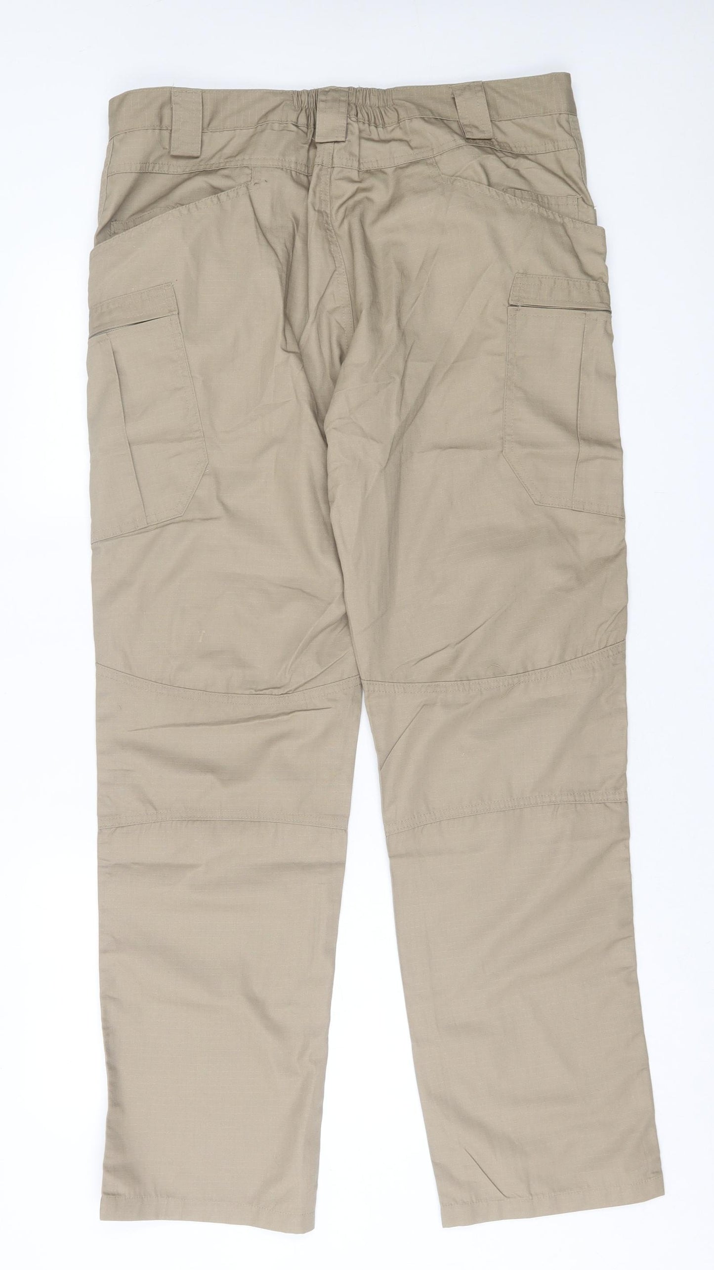 Preworn Mens Brown  Polyester Cargo Trousers Size 2XL L32 in Regular Button