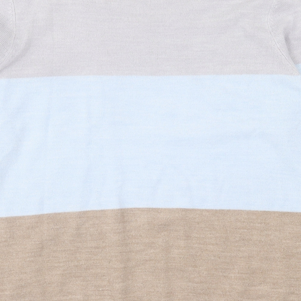 Maine Womens Multicoloured Crew Neck Striped Acrylic Pullover Jumper Size 14