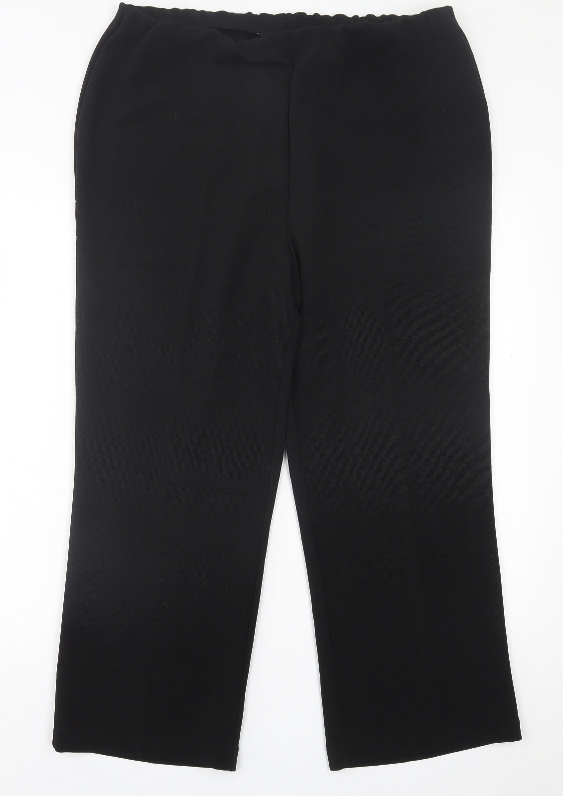 Yours Womens Black  Polyester Trousers  Size 18 L26 in Regular