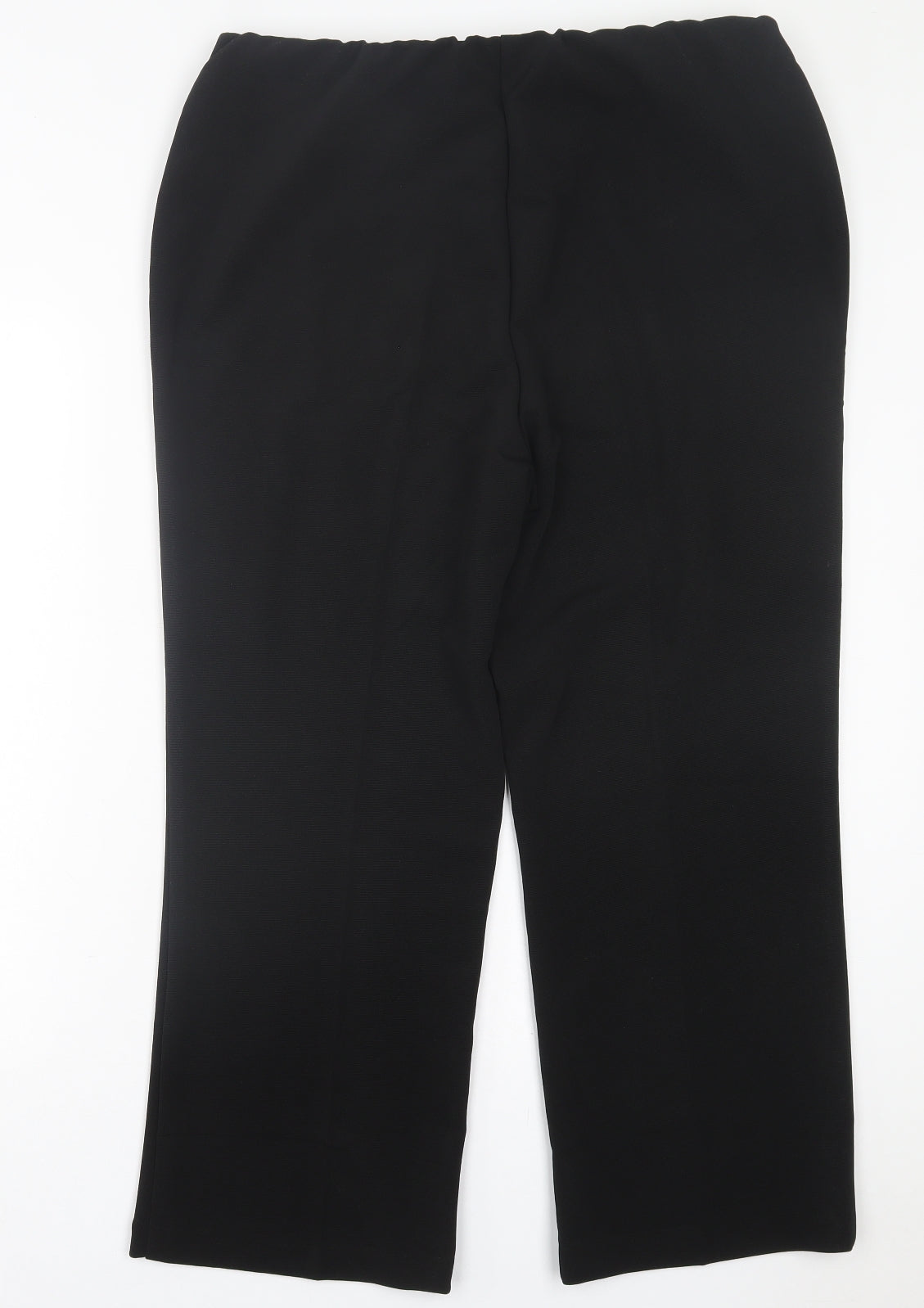 Yours Womens Black  Polyester Trousers  Size 18 L26 in Regular
