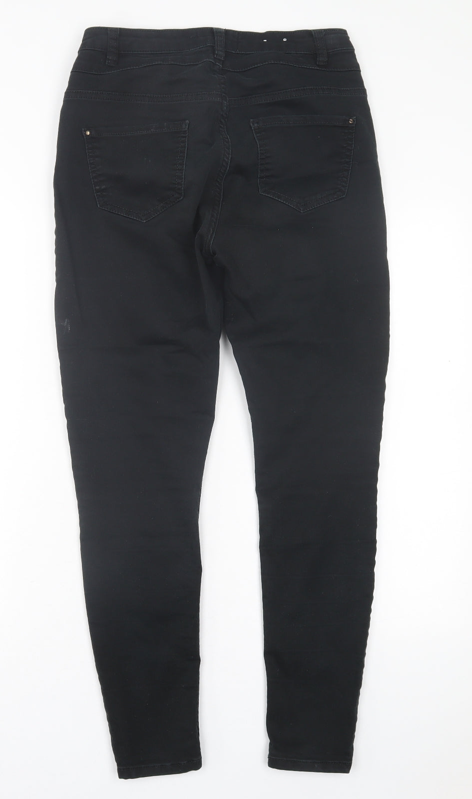 New Look Womens Black  Cotton Skinny Jeans Size 12 L27 in Regular Button