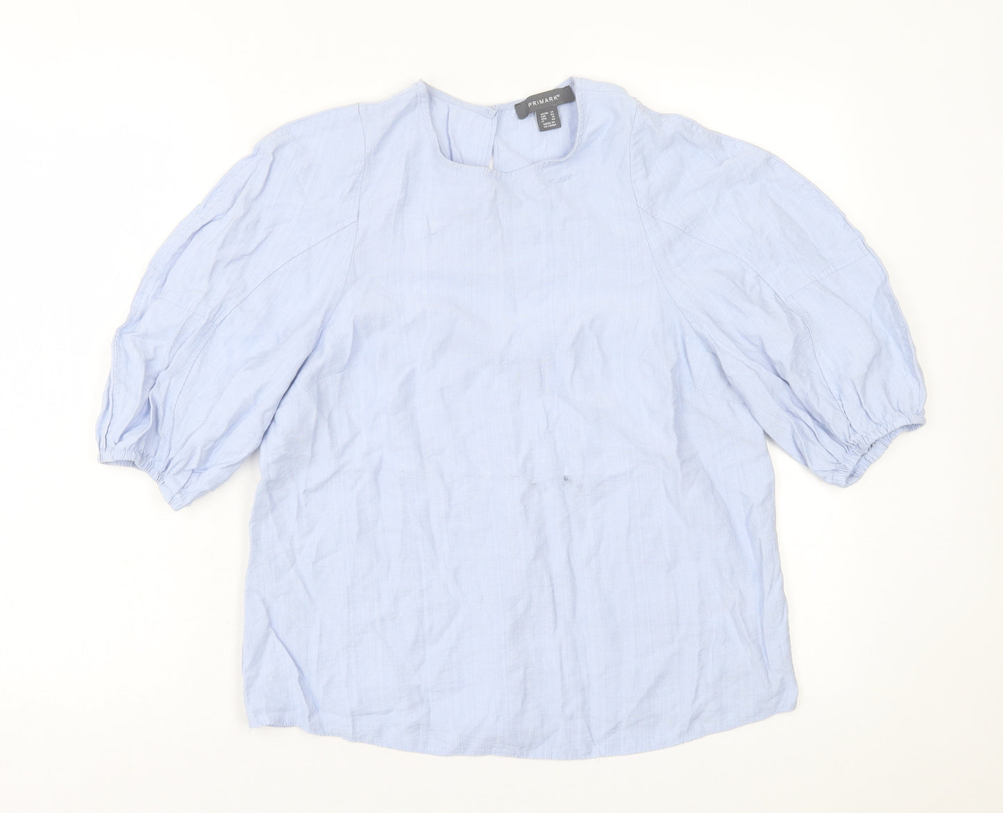 Primark Womens Blue  Viscose Basic T-Shirt Size 14 Crew Neck