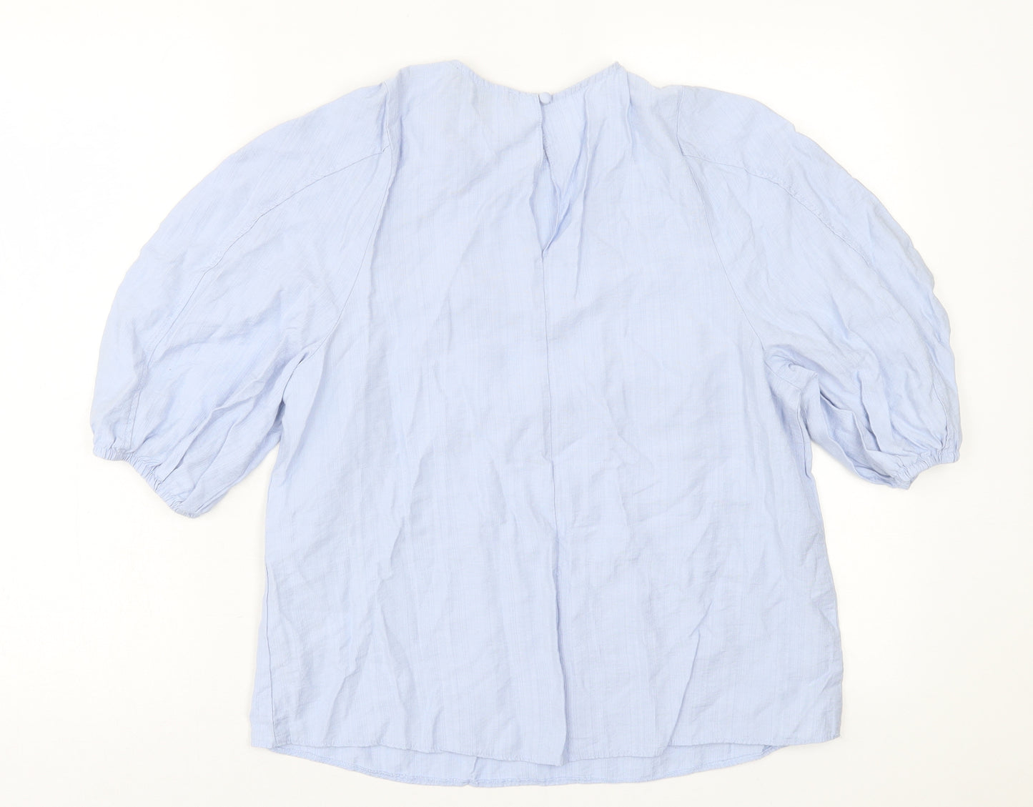 Primark Womens Blue  Viscose Basic T-Shirt Size 14 Crew Neck