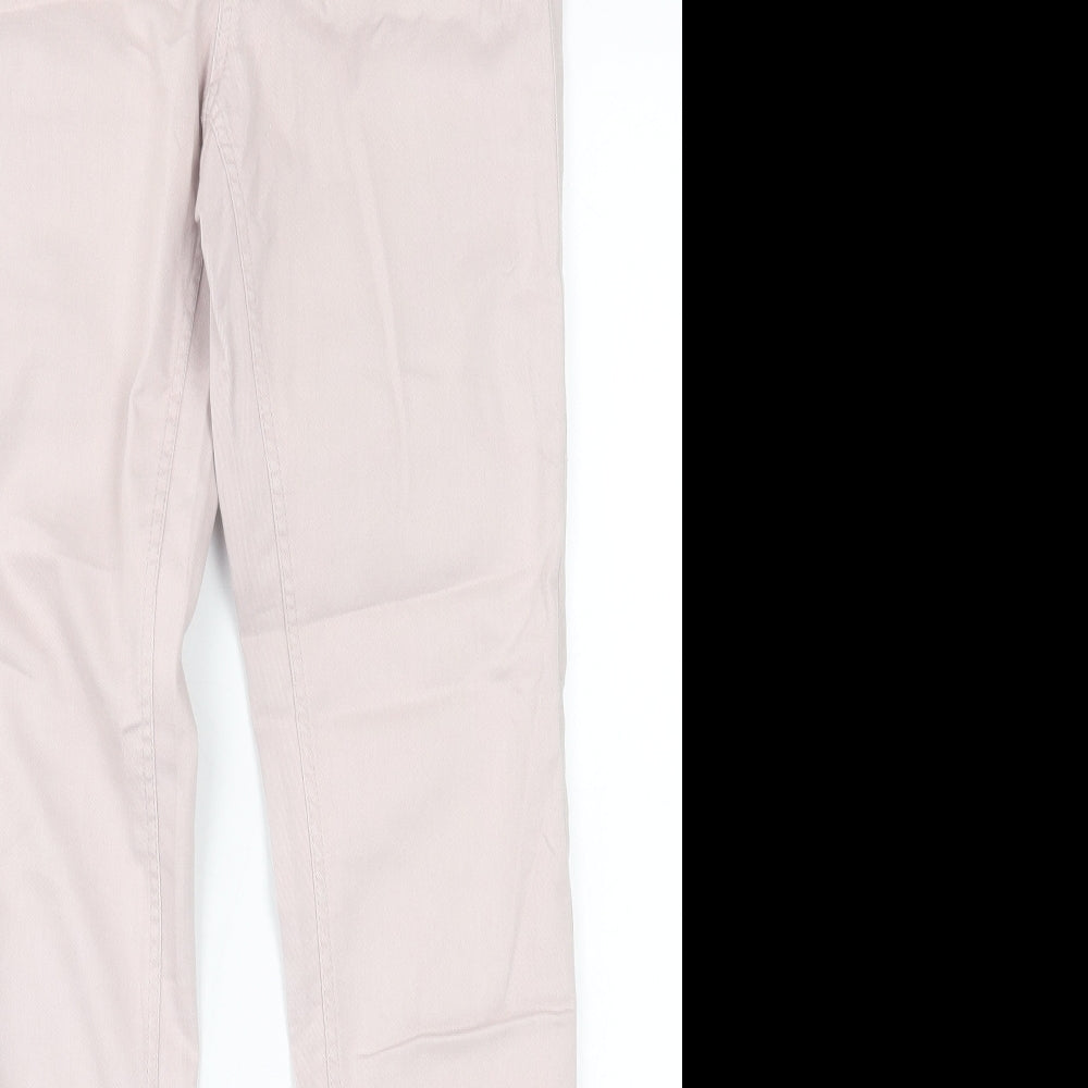 H&M Womens Pink  Cotton Jegging Trousers Size 10 L29 in Regular